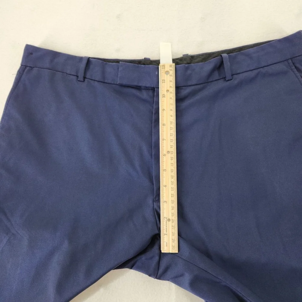RLX Ralph Lauren Shorts Mens 38 Navy Chino Golf Stain On Front Left Leg Pictures